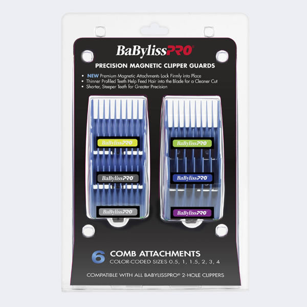 BabylissPro Precision Magnetic Clipper Guards 6pk 