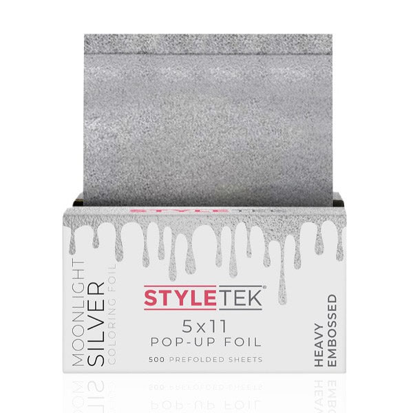 Styletek Moonlight Silver Pop-Up Foil 5"X11" (Heavy Emboss) 500ct